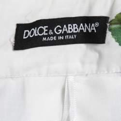 مملوكة مسبقًا Dolce & Gabbana White Floral Print Cotton Maxi Skirt M