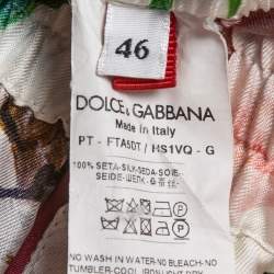 Dolce & Gabbana Multicolor Floral Printed Silk Trousers L