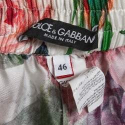 Dolce & Gabbana Multicolor Floral Printed Silk Trousers L