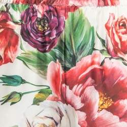 Dolce & Gabbana Multicolor Floral Printed Silk Trousers L