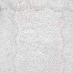 Pre Owned Dolce & Gabbana White Lace Ruched Trail Wedding Gown S