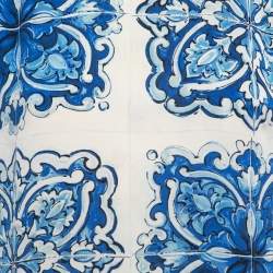 Pre Owned Dolce & Gabbana Blue Tile Printed Silk Blouse S