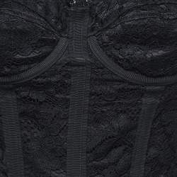 Pre Owned Dolce & Gabbana Black Lace Bustier Top M