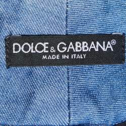 Dolce & Gabbana Blue Denim High Waisted Wide Leg Pants L