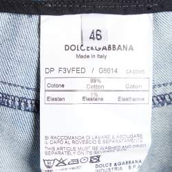 Dolce & Gabbana Blue Denim High Waisted Wide Leg Pants L