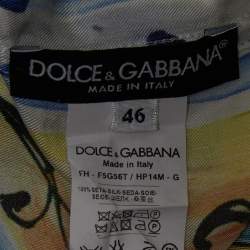 Pre Owned Dolce & Gabbana Multicolor Majolica Printed Silk Shirt L