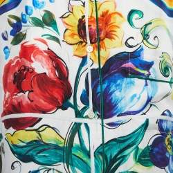 Pre Owned Dolce & Gabbana Multicolor Majolica Printed Silk Shirt L