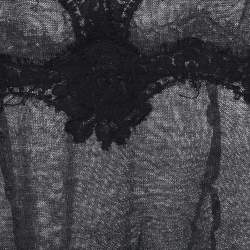 Pre Owned Dolce & Gabbana Charcoal Grey Wool Knit & Lace Tank Top S