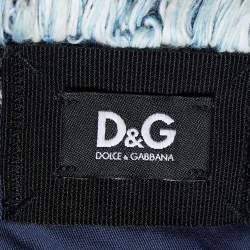 Pre Owned Dolce & Gabbana Light Blue Denim Strapless Corset Top M