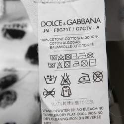 Pre Owned Dolce & Gabbana White Polka Dot Print Cotton Tank Top S