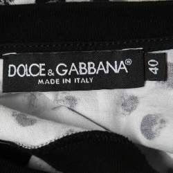 Pre Owned Dolce & Gabbana White Polka Dot Print Cotton Tank Top S