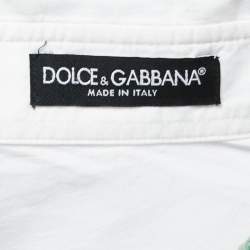 Pre Owned Dolce & Gabbana White/Red Poppy Printed Cotton Shirt L