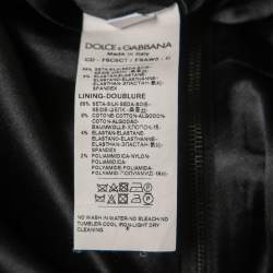 Pre Owned Dolce & Gabbana Black Miss Sicily Bag Printed Silk Midi Dress S