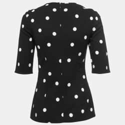 Pre Owned Dolce & Gabbana Black Polka Dot Print Crepe Blouse S