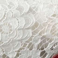 Pre Owned Dolce & Gabbana White Lace Rose Embroidered Mini Dress S