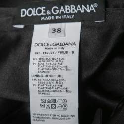 Pre Owned Dolce & Gabbana Black Sacred Hearts Printed Silk Midi Dress S