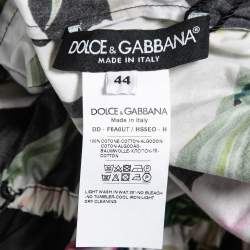 Pre Owned Dolce & Gabbana Black Floral Cotton Off Shoulder Mini Dress M