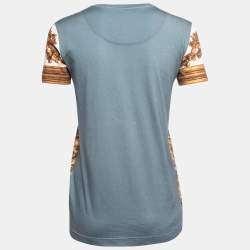 Pre Owned Dolce & Gabbana Grey Angel Print Cotton Crew Neck T-Shirt XS