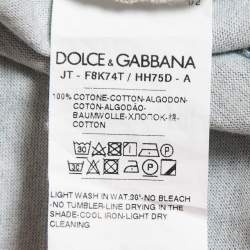 Pre Owned Dolce & Gabbana Grey Angel Print Cotton Crew Neck T-Shirt XS
