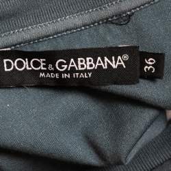 Pre Owned Dolce & Gabbana Grey Angel Print Cotton Crew Neck T-Shirt XS