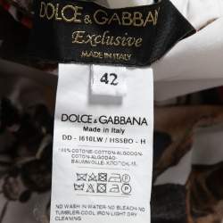 Pre Owned Dolce & Gabbana White Butterfly Printed Cotton Ruffled Mini Dress M