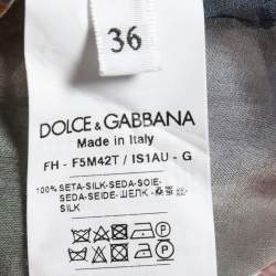 Dolce & Gabbana Blue Floral Printed Organza/Cotton Skirt and Top Set S