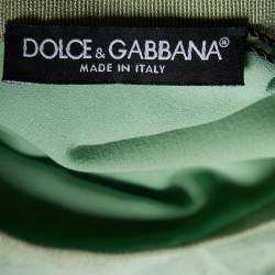 Pre Owned Dolce & Gabbana Light Green Lace & Silk Overlay Mini Skirt S