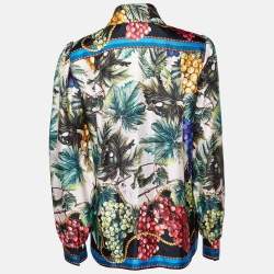 Pre Owned Dolce & Gabbana Multicolor Grape Printed Silk Shirt S