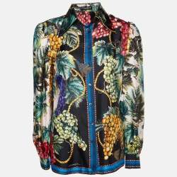 Pre Owned Dolce & Gabbana Multicolor Grape Printed Silk Shirt S