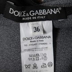 Pre Owned Dolce & Gabbana Black Coin Printed Crepe Top XS