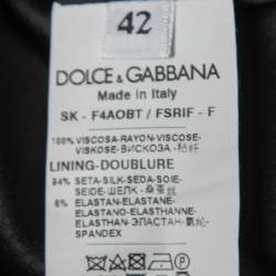 Pre Owned Dolce & Gabbana Black Floral Printed Crepe Pencil Skirt M
