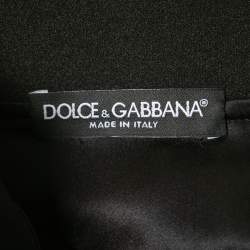 Pre Owned Dolce & Gabbana Black Floral Printed Crepe Pencil Skirt M