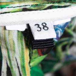 Pre Owned Dolce & Gabbana Green Tropical Printed Cotton Wrap Shorts S