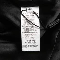 Pre Owned Dolce & Gabbana Black Wool Fashion Devotion Embroidered Midi Dress S