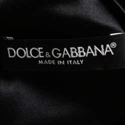 Pre Owned Dolce & Gabbana Black Wool Fashion Devotion Embroidered Midi Dress S