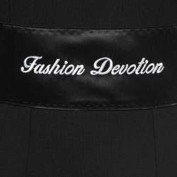 Pre Owned Dolce & Gabbana Black Wool Fashion Devotion Embroidered Midi Dress S