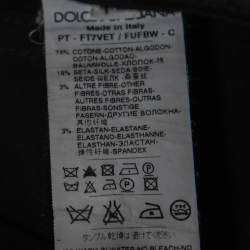 Pre Owned Dolce & Gabbana Black Cotton Zip Hem Detail Pants S
