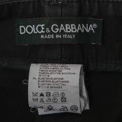 Pre Owned Dolce & Gabbana Black Cotton Zip Hem Detail Pants S