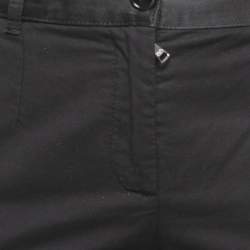 Pre Owned Dolce & Gabbana Black Cotton Zip Hem Detail Pants S