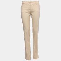 Dolce & Gabbana Cream Wool Slim Fit Trousers S