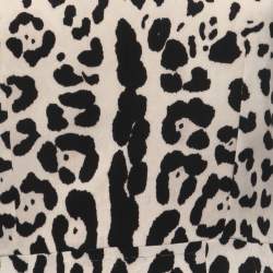 Pre Owned Dolce & Gabbana Cream Animal Printed Silk Sleeveless Sheath Dress S