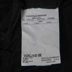 Pre Owned Dolce & Gabbana Black Cotton Knit & Satin Trim Tank Top M
