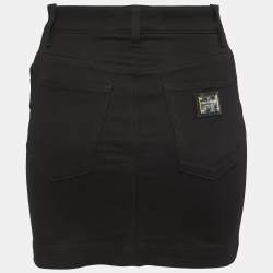 Pre Owned Dolce & Gabbana Black Denim Mini Shirt S Waist 24"