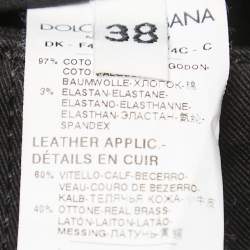 Pre Owned Dolce & Gabbana Black Denim Mini Shirt S Waist 24"