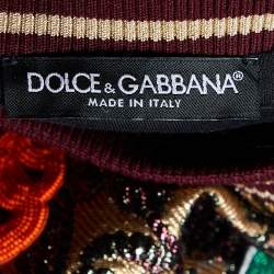 Pre Owned Dolce & Gabbana Multicolor Lurex Brocade Embellished Sweatshirt M