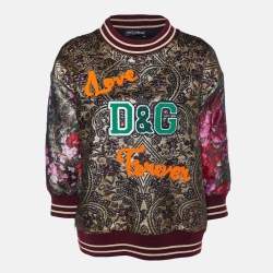 Pre Owned Dolce & Gabbana Multicolor Lurex Brocade Embellished Sweatshirt M