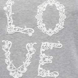 Pre Owned Dolce & Gabbana Grey Cotton LOVE Lace Patterned Tank Top S