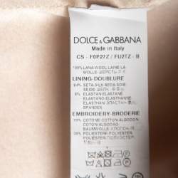 Dolce & Gabbana Red Wool Flower Applique 3/4 Sleeve Coat M
