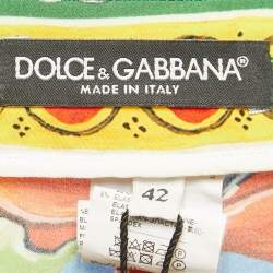 Dolce & Gabbana Multicolor Printed Silk Trousers M