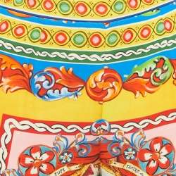 Dolce & Gabbana Multicolor Printed Silk Trousers M